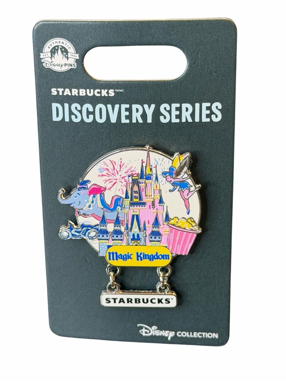 Disney Starbucks Magic Kingdom Discovery Series Pin 2024 Dumbo Tinker Bell
